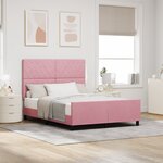 Lit vidaXL Rose 160x200 cm Velours