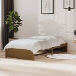 vidaXL Cadre de lit Marron miel Bois massif 90x190 cm Simple