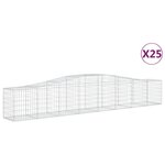 vidaXL Paniers à gabions arqués 25 Pièces 400x50x60/80 cm Fer galvanisé