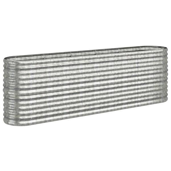 vidaXL Lit surélevé de jardin Acier enduit de poudre Argenté