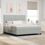 Lit à ressort vidaXL avec matelas Gris clair Super King en velours