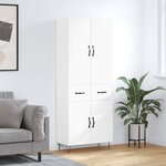 vidaXL Buffet haut Blanc 69 5x34x180 cm Bois d'ingénierie