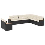vidaXL Salon de jardin 10 Pièces avec coussins noir résine tressée