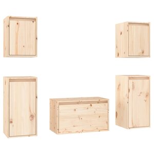 vidaXL Meubles TV 5 Pièces Bois massif de pin