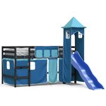 vidaXL Lit mezzanine enfants avec tour bleu 80x200cm bois pin massif