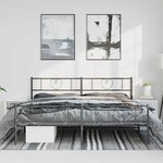 vidaXL Cadre de lit métal sans matelas avec pied de lit noir 193x203cm