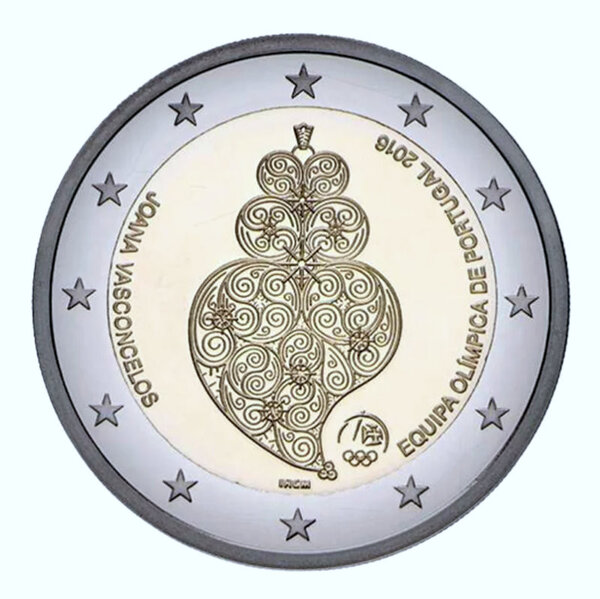 Monnaie 2 euros commémorative portugal 2016 - jeux olympiques de rio de janeiro