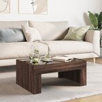 vidaXL Table basse avec LED infini chêne marron 70x50x30 cm