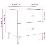 vidaXL Tables de chevet 2 Pièces noir 40x35x47 5 cm bois d’ingénierie