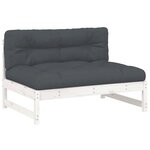 vidaXL Canapé central 120x80 cm blanc bois de pin massif