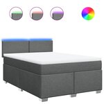 vidaXL Sommier à lattes de lit avec matelas Gris foncé 140x200cm Tissu