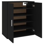 vidaXL Armoire à chaussures Noir 60x35x70 cm Bois d’ingénierie