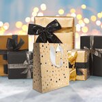 Sac cadeau kraft petit format triangles black & go - draeger paris