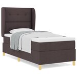 Lit Box Spring vidaXL avec Matelas Marron Foncé 90x200 cm Tissu