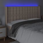 vidaXL Tête de lit à LED Cappuccino 147x16x118/128 cm Similicuir