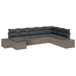vidaXL Ensemble de canapé de jardin de 8 pièces avec coussins gris poly rotin
