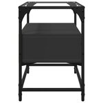 vidaXL Meuble TV et dessus en verre noir 60x35x51 cm bois d'ingénierie