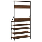 vidaXL Porte-vêtements et rangement des chaussures chêne marron