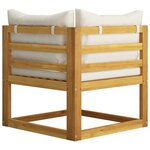 vidaXL Salon de jardin 12 Pièces avec coussin Crème Bois d'acacia solide