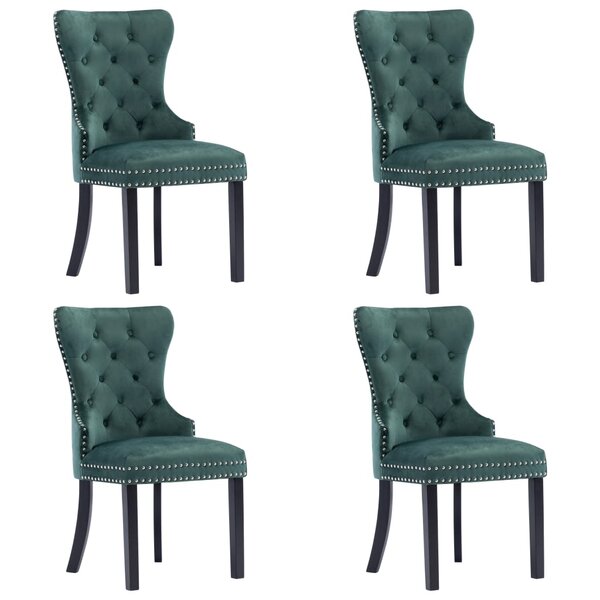vidaXL Chaises à manger lot de 4 vert foncé velours