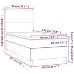 vidaXL Sommier à lattes de lit et matelas Gris clair 90x190 cm Tissu