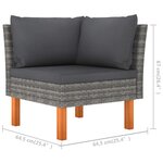 vidaXL Salon de jardin 7 Pièces avec coussins Résine tressée Gris
