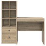 Bureau vidaXL avec rangement en chêne Sonoma en bois d'ingénierie