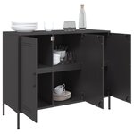 vidaXL Buffet noir 100 5x39x79 cm acier laminé à froid