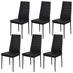 vidaXL Ensemble de table à manger sept pièces noir