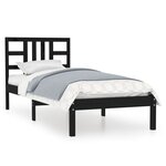 vidaXL Cadre de lit Noir Bois massif 100x200 cm
