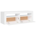 vidaXL Meuble TV avec lumières LED blanc 120x35x40 cm