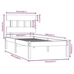 vidaXL Cadre de lit sans matelas blanc 100x200 cm bois massif