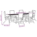 vidaXL Ensemble à manger de jardin 7Pièces bois d'acacia solide textilène
