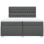 vidaXL Sommier à lattes de lit avec matelas Gris foncé 200x200cm Tissu