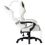 vidaXL Fauteuil de jeux vidéo Blanc Similicuir