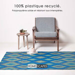 Tapis extérieur terrasse réversible - Tapis de jardin imperméable et résistant UV - Amber - Bleu - 120x180 cm - HOMESCAPES