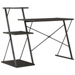 vidaXL Bureau avec étagère Noir 116x50x93 cm