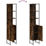 vidaXL Armoire de bain chêne fumé 33x33x185 5 cm bois d'ingénierie