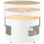 vidaXL Tables de bar forme tambour 3 Pièces bois de manguier massif brut