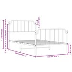 vidaXL Cadre de lit métal sans matelas et pied de lit blanc 107x203 cm