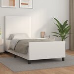 vidaXL Cadre de lit sans matelas blanc 100x200 cm similicuir
