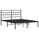 vidaXL Cadre de lit métal sans matelas avec tête de lit noir 140x190cm