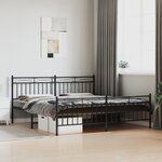 vidaXL Cadre de lit métal avec tête de lit/pied de lit noir 183x213 cm