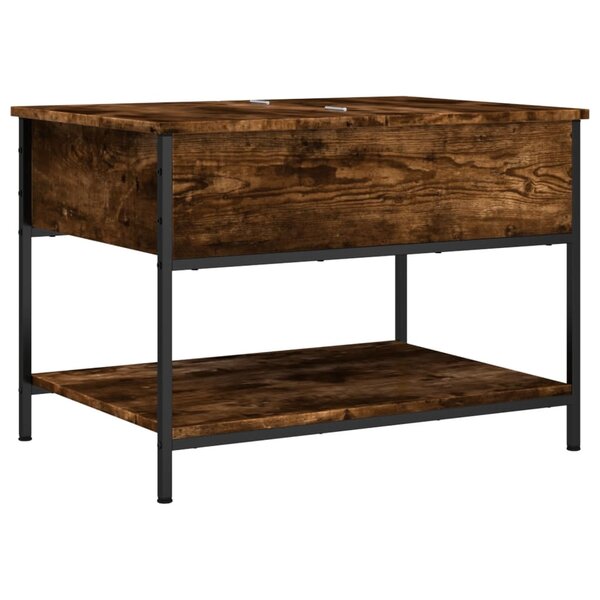 vidaXL Table basse chêne fumé 70x50x50 cm bois d'ingénierie et métal