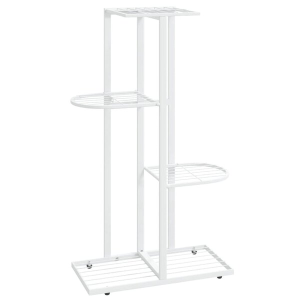 vidaXL Support pour plantes 4 niveaux 43x22x76 cm Blanc Métal