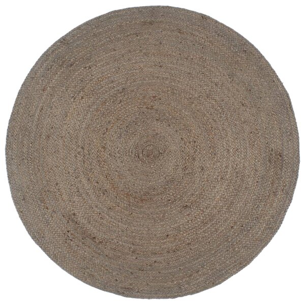 vidaXL Tapis fait à la main Jute Rond 240 cm Gris