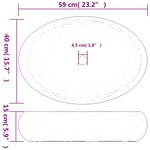 vidaXL Vasque à poser multicolore ovale 59x40x15 cm céramique