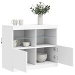 vidaXL Buffet avec lumières LED blanc 81x37x67 cm