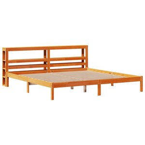vidaXL Cadre de lit et tête de lit cire marron 180x200 cm bois de pin