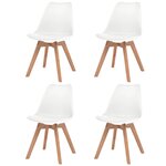 vidaXL Chaises à manger lot de 4 Blanc Plastique